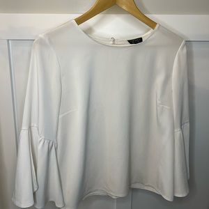 White Bell Sleeve Top